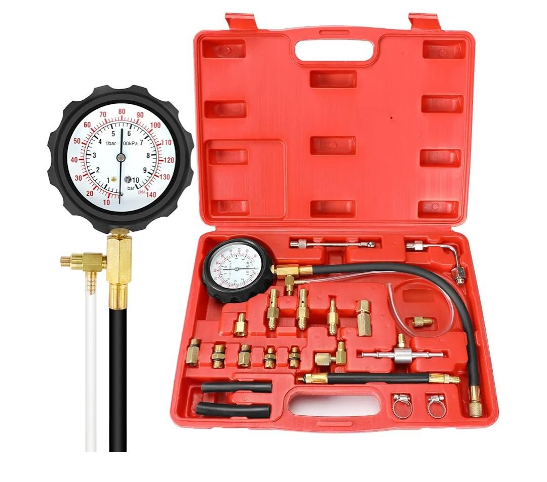 BETOOLL 0-140PSI Fuel Injector Injection Pump Pressure Tester Gauge Kit Car Tools (Master)
