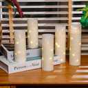 Flameless LED Pillar Candles with Remote Control and Timer, Battery Operated Flickering Electric Candles Set of 5, Crackle Design for Home Decor Wedding Party(D2.2'' x H5''/5''/6''/7''/8'')