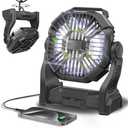 Portable Fan Rechargeable, 20400mAh Cordless Battery Powered Fan with LED Lantern, USB C Battery Operated for Travel Bedroom Home Camping Tent Office Beach Desk Fishing Outdoor