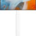 AX WABER Mobile TV Stand for 27 to 65 Inch TVs,Portable Rolling TV Cart on Wheels, Tall Universal Floor Stands with Swivel Mount, Height Adjustable Sleeking Standing Mount Fit Corner, Bedroom, Outdoor (Grain)