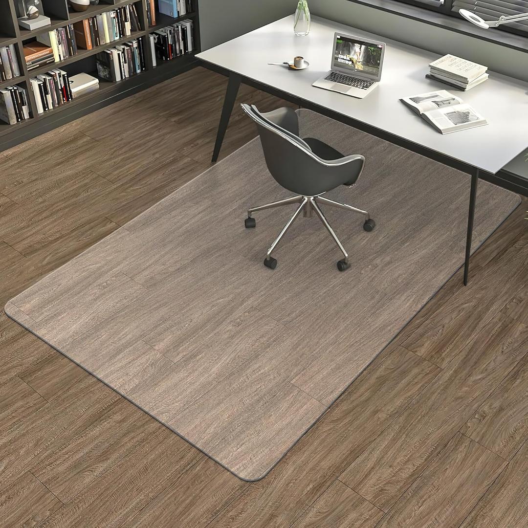 Office Chair Mat for Hard Floors 48 x 60 Inch, Clear Plastic Floor Protector for Rolling Desk & Computer Chairs, Transparent Under Desk Mat for Hardwood, Wood & Tile Floors