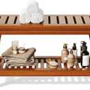 30" Premium Solid Teak Shower Bench with Storage Shelf - 450 lbs Capacity, Waterproof & Non-Slip Seat for Bathroom, Poolside, Spa