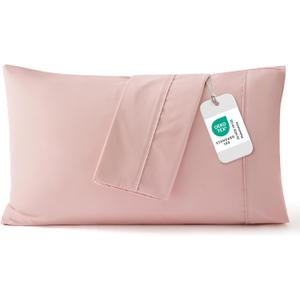 Bedsure Queen Pillow Cases Set of 2 - Blush Pink Brushed Microfiber Pillowcase 2 Pack, Super Soft and Cozy Pillow Case Covers with Envelope Closure for Kids, Wrinkle, Fade Resistant, 20x30 Inches