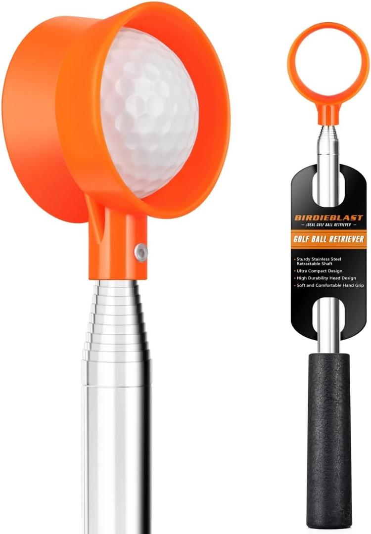 BIRDIEBLAST Golf Ball Retriever Telescopic for Water, 20Ft Stainless Steel Golf Ball Retriever, Professional Golf Ball Retriever