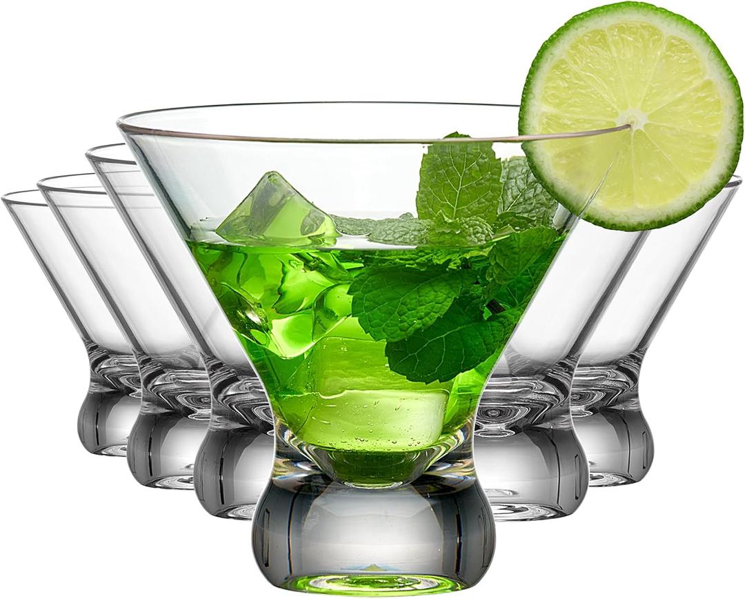 Amazing Abby - Olivia - 10-Ounce Plastic Stemless Martini Glasses (Set of 6), Reusable Cocktail Glasses, BPA-Free, Shatter-Proof, Dishwasher-Safe, Perfect for Poolside, Outdoors, Camping, and More