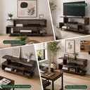 45'' TV Stand for TVs Up to 55 Inch, Entertainment Center TV Console Table with Open Storage Cabinets & Shelves, Mid-Century Modern Media Console for Living Room/Guest Bedroom/Apartment, Amber