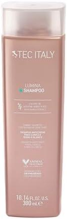 Tec Italy Lumina Purple Toning Shampoo for Gray, White & Blonde Hair, Neutralizes Yellow Tones, Enhances Shine, Color-Safe, 10.14 fl oz (300 ml)