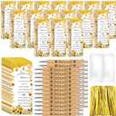 Spakon 50 Sets Bee Baby Shower Pens Favors Bamboo Pens with Thank You Bookmarks Cute Baby Shower Return Gifts for Guest Party Favors Decorations Game Prizes Gender Reveal Supplies