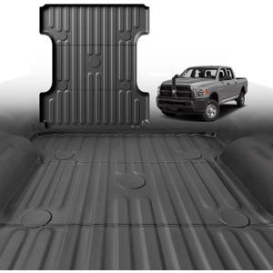 TripleAliners Truck Bed Mat Compatible with 2002-2018 Dodge RAM 1500 & 2002-2024 Ram 2500/3500 & Ram 1500 Classic 2019-2024 Accessories 6'4" Custom Fit All Weather Protection TPE Heavy Duty Bed Liners