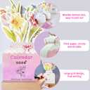 Mini Desk Calendar 2026 - Small Desktop Floral Standing Calendars 2026 Monthly Flower Office Calender for Home Decor Desk Accessories