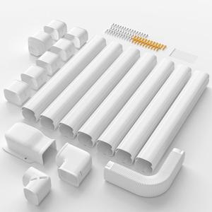 Mini-Split AC Line Set Cover: 3" 25.5 Ft Line Hide for Mini Split Central AC HVAC Heating System - Waterproof PVC Outdoor Pipe Cover Split Unit Line Guard Decorative Refrigerant Line Cover