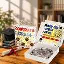 4 x XiaosRen Graduation Pizza Money Box for Cash Gift Money Holder Funny Pizza Gift Boxes for Surprise Holder Graduation Season Grad Party Supplies (Cash Not Include)(White)