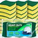 AIDEA Sponges Kitchen, 24 Pack Heavy Duty Dish Sponge, Cleaning Dish Scrubber Sponge for Home and Kitchen, Stink-Free Cleaning Supplies for Pots, Pans (Yellow Butterfly Shape)