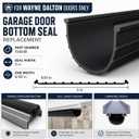 Garage Door Bottom Seal for Wayne Dalton 154448, Round Bead Weather Seal Replacement, 3" Wide, Fits Select Wayne Dalton & Compatible Doors, 10FT