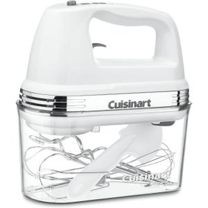 Cuisinart Power Advantage PLUS 9-Speed Hand Mixer, 220W-Motor Hand Blender Electric Mixer with 9 Speed Settings, Extra-Long Dishwasher-Safe Beaters, 3 Low Mixing Speeds, Storage Case, HM-90S, White