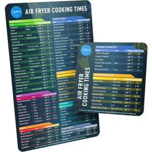Air Fryer Magnetic Cheat Sheet Set - Air Fryer Accessories Cookbook - As Seen on The Today Show an Easy to Use AirFryer Time Chart Set - Strong Magnet Quick Reference Cooking Guide for Frying (Black)