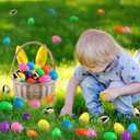 [6 Surprise Golden Eggs] 150 Pack 3 Inch Large Easter Eggs, Empty Easter Eggs Fillable, Bright Colors Plastic Eggs Bulks for Easter Hunt, Easter Party Favor, Basket Stuffers Fillers