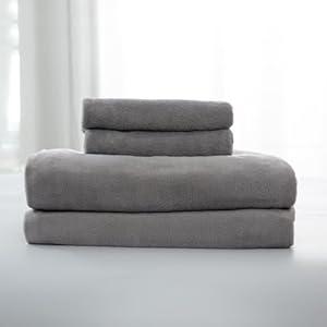 Softan Fleece Sheets Full Size, Flannel Like Soft, Fuzzy Warm Plush Sheets, Velvet Polar Microfleece Bedding for Winter, Gray