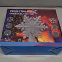 DG-Direct Christmas Tree Topper Lighted with 6 Projected Patterns, Led Rotating Magic Snowflake, 3D Hollow Glitter Lighted Silver Snow Tree Topper for Christmas Tree Decorations, Silver