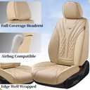 Coverado Car Seat Covers Full Set, 5 Seats Front Seat Cover and Back Seat Covers for Cars, Automotive Seat Covers Nappa Leather Waterproof Seat Covers, Car Seat Protectors Universal for Cars Red