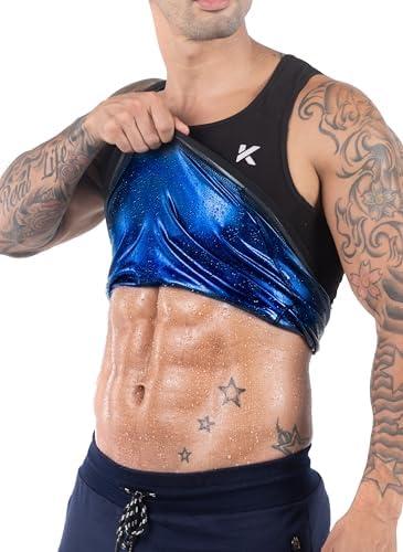 Kewlioo Men's Heat Trapping Pullover Sweat Enhancing Vest - Sauna Suit Shirt Compression Vest Shapewear Top for Gym Exercise, 4XL/5XL