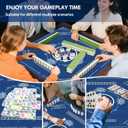 Mahjong Mat, Mahjong Mat for Table with Bag, 31.5" x 31.5" Rubber Anti Slip and Noise Reduction Board Gaming Mat for Mah Jongg, Poker, Board Tile Games, Dominoes