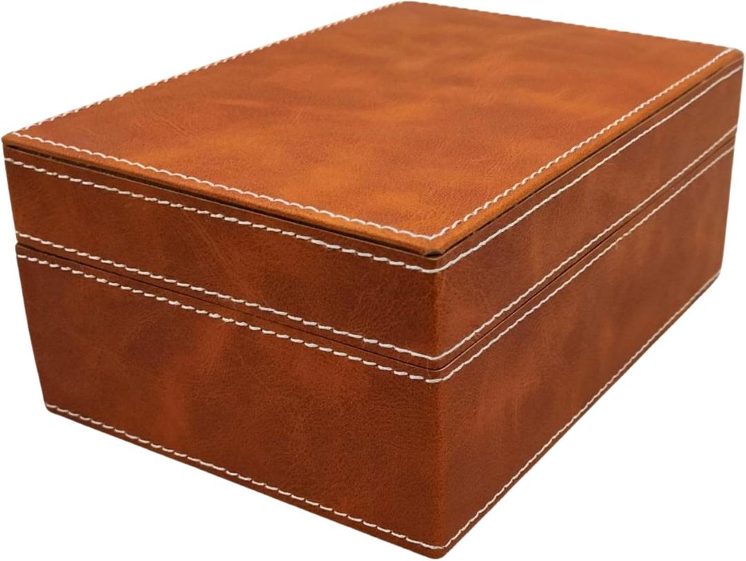 collectiblesBuy Handmade Brown Leather Wooden Keepsake Box Vintage Jewelry & Memory Organizer Unique Decorative Storage Box for Side Table Home Decor Gift