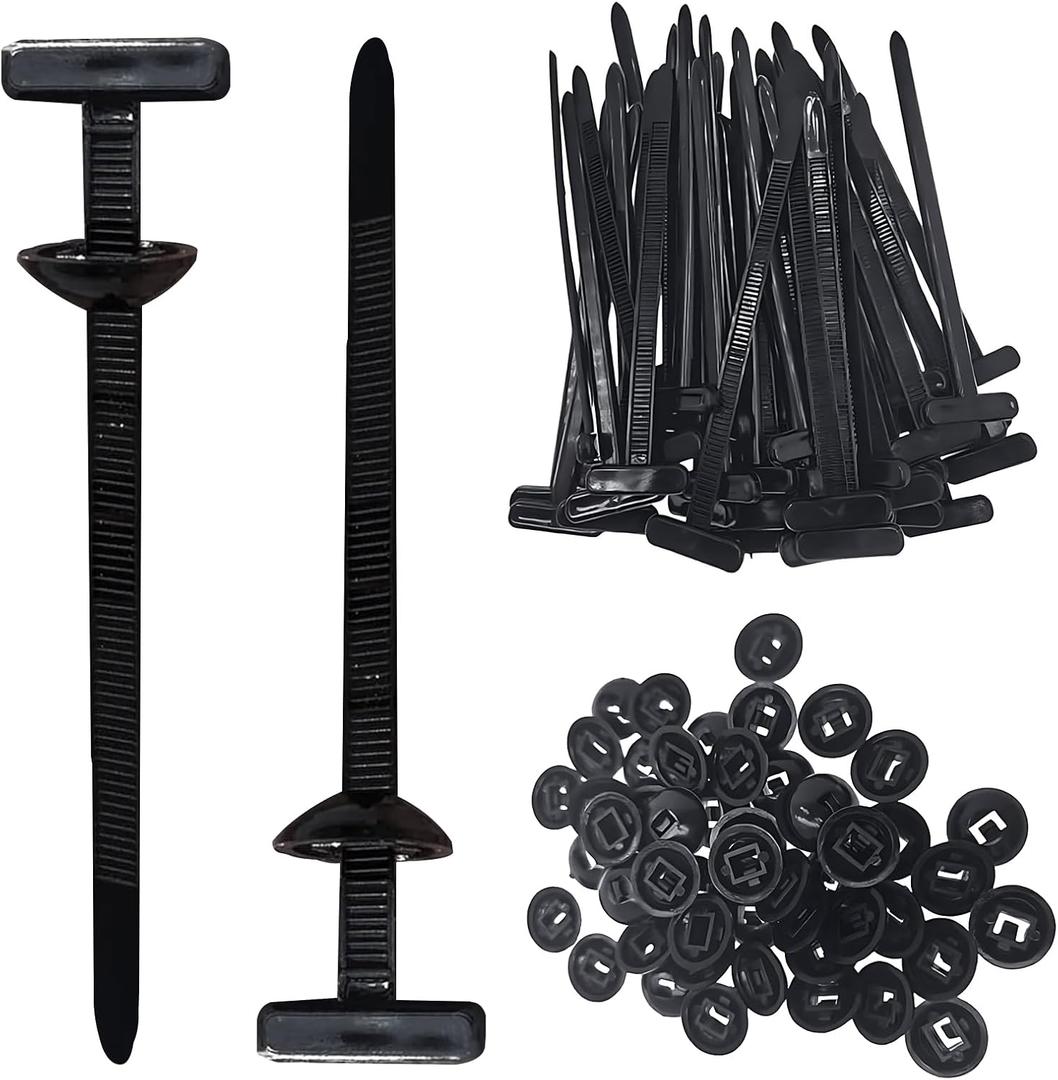 150PCS Nylon Universal Cable Tie Buckle  Heavy Duty Self-Locking Zip Ties Holder with Pin & Button Design, Plastic Cable Ties Tool Fasteners Car Body, UV Resistant Zipties for Car Daily Auto Fixing