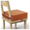 Toddler Booster Seat for Dining Table, PU Washable Double Safe Straps Non-Slip Bottom Booster Seat Dining Toddler, Portable Travel Increasing Cushion (Brown)