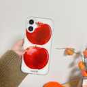 for iPhone 14 Pro Case，Sweet Life Clear Cute iPhone Case with Red Apple's Design, Slim Shockproof Phone Cover for Women Girls ，Creative，Minimalist Style (iphone14pro)