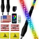 2 Pack Whip Lights with Spring Base, 3ft UTV LED Whip Light for ATV
Whip Lights for Side by Side with APP & Remote Rocker Switch, Spiral RGB Chasing Lighted Whips for Can-Am SXS Polaris Truck