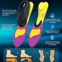 Arch Support Plantar Fasciitis Insoles: Fit Geno Orthotics Inserts for High Arch Pain Relief Heavy Duty Shoe Inserts for Women & Men 220lbs+ for Work Boots & Sneakers (Women's 6-7 / Men's 4-5)