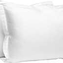 Pizuna Pure 100% Cotton Pillow Shams King Size Set of 2 White, Luxurious 400 Thread Count Long Staple Cotton Sateen with Envelope Closure (Combed White Cotton Pillow Shams King)