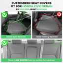 for Honda Civic Leather Seat Covers, Sedan EX 2022-2026, Sport 2025 2026, Custom Fit Car Seat Cover Full Set, Waterproof Accessories, Black (60/40 Split Benches-with Rear Armrest)