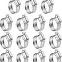 WINL Stainless Steel Hose Clamps - 15 PK Worm Gear Drive Hose Clamps SAE 20 Clamping Range 3/4'' to 1-3/4'' (20mm-44mm) for Automotive Plumbing, 3/4'', 1'', 1 1/4'', 1 1/2''