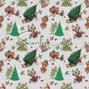 Febbleshow Funny Christmas Wrapping Paper for Boys Girls Kids - Xmas Gift Wrap with Green Monster, Trees, Snowflakes & Presents - 4 Jumbo Sheets, 28" x 40" Each (32 sq. ft ttl), Easy to Store Pack of 2