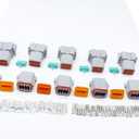 5 Sets 8P DT Connector kit Waterproof Sealed Electrical Plug housing Wire Dt Connector 22-16AWG DT04-8P DT06-8S (Gray)