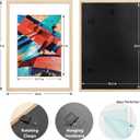 A2 Poster Frame,16.5x23.4in (42x59.4cm) Natural Wood Picture Frames with Polished Plexiglass,Easy to Hang,Display Picture A2 without Mat or A3 with Mat for Wall Mounting Horizontally and Vertically, Size: A2(16.5X23.4 in)