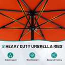 AreShark 9 FT Patio Umbrella for Outdoor, Outdoor Table Umbrella with Push Button Tilt and Crank, Outdoor Patio Umbrellas with 8 Sturdy Ribs for Market, Garden, Pool (Orange)