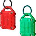 Dovick- Waterproof Keychain Holder Case Compatible with Airtag, Screw Full Cover Compatible with Apple Air Tag Tracker Key Ring 2 Pack (Red & Green)