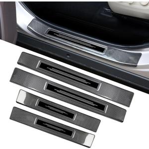 Stainless Steel Door Sill Protector for Toyota Highlander 2020-2025 Accessories Interior Door Entry Guard Cover Trim (Carbon Fiber)