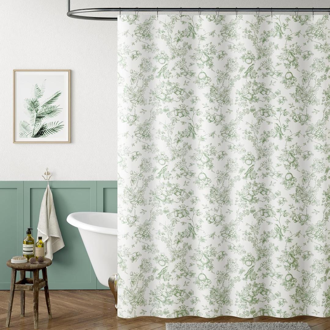 jinchan Vintage Floral Shower Curtain Waterproof Fabric Botanical Flower Plant Shower Curtains for Bathroom Elegant Luxury with 12 Hooks Eden Green 70x72 Inches jinchan Vintage Floral Shower Curtain Waterproof Fabric Botanical Flower Plant Shower Curtains for Bathroom Elegant Luxury with 12 Hooks Eden Green 70x72 Inches