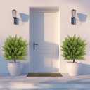 Artificial Boxwood Topiary Ball Trees with Ground Spikes UV Resistant Faux Greenery Shrubs Fake Shrubs for Outdoors, Realistic Faux Plants Bushes for Garden Porch Yard Patio Decor (Cedar Green)