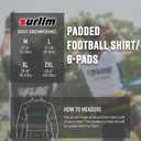 surlim Padded Football Shirt Padded Compression Shirt Football Rib Protectors Undershirt Padded for Rugby Lacrosse Baseball