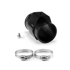 Wevdn Water Temp Joint Pipe, 34mm Aluminum Radiator Sensor Adapter with 2 Hose Clamps, Universal Water Temp Meter Temperature Gauge Joint Pipe Adapter Connector, Car Accessories