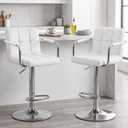 OLIXIS Swivel Bar Stools Set of 2, PU Leather Counter Height Stool with Arm, 2pc