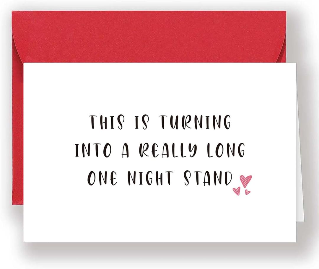 Naughty Amazing One Night Stand Happy Valentines Day Card, Cheeky Love Miss You Card for Him Her, Special Anniversary Card (Q4)