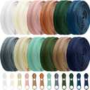 Syhood 12 Pieces 36 Yards #5 Sewing Zippers Tapes by The Yard Nylon Coil Zipper Rolls Bulk with 120 Alloy Sliders for DIY Crafts Bags Repair and Sewing Supplies(Morandi Color)