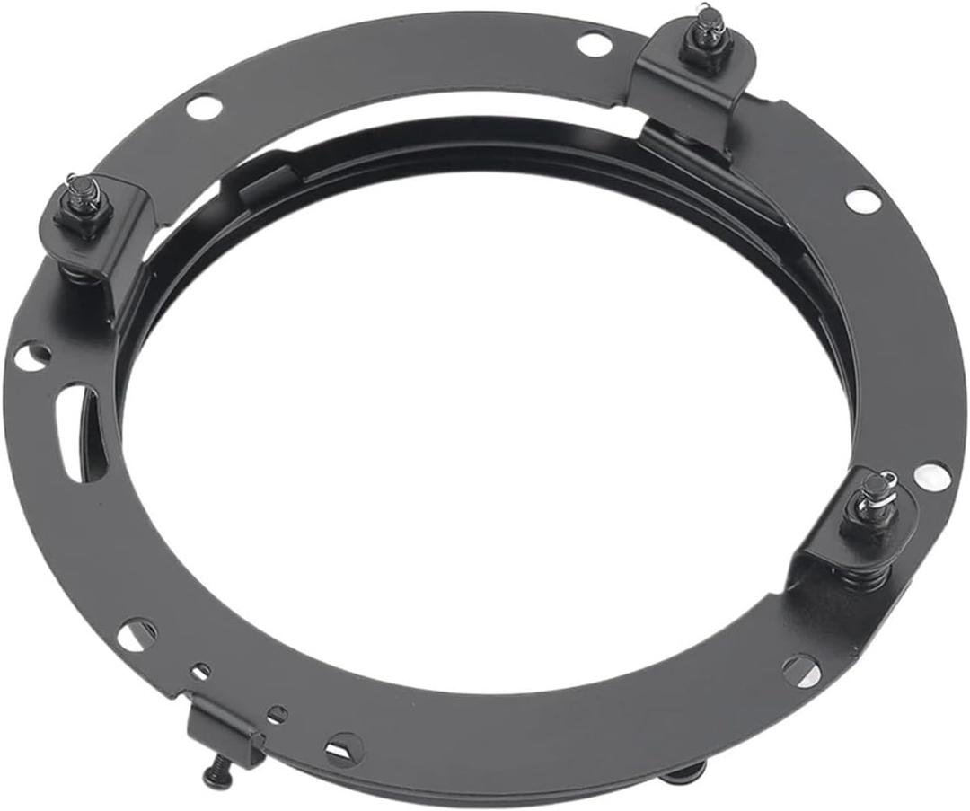 FVYRH 7 Inch LED Motorcycle Headlights IP67 Waterproof Motorcycle LED Lamp High Low Beam DRL Amber Turn Signal Compatible With Softail(7inch Bracket Black)