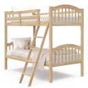 Storkcraft Long Horn Twin-Over-Twin Bunk Bed (Natural) - GREENGUARD Gold Certified, Converts to 2 Individual Twin beds
